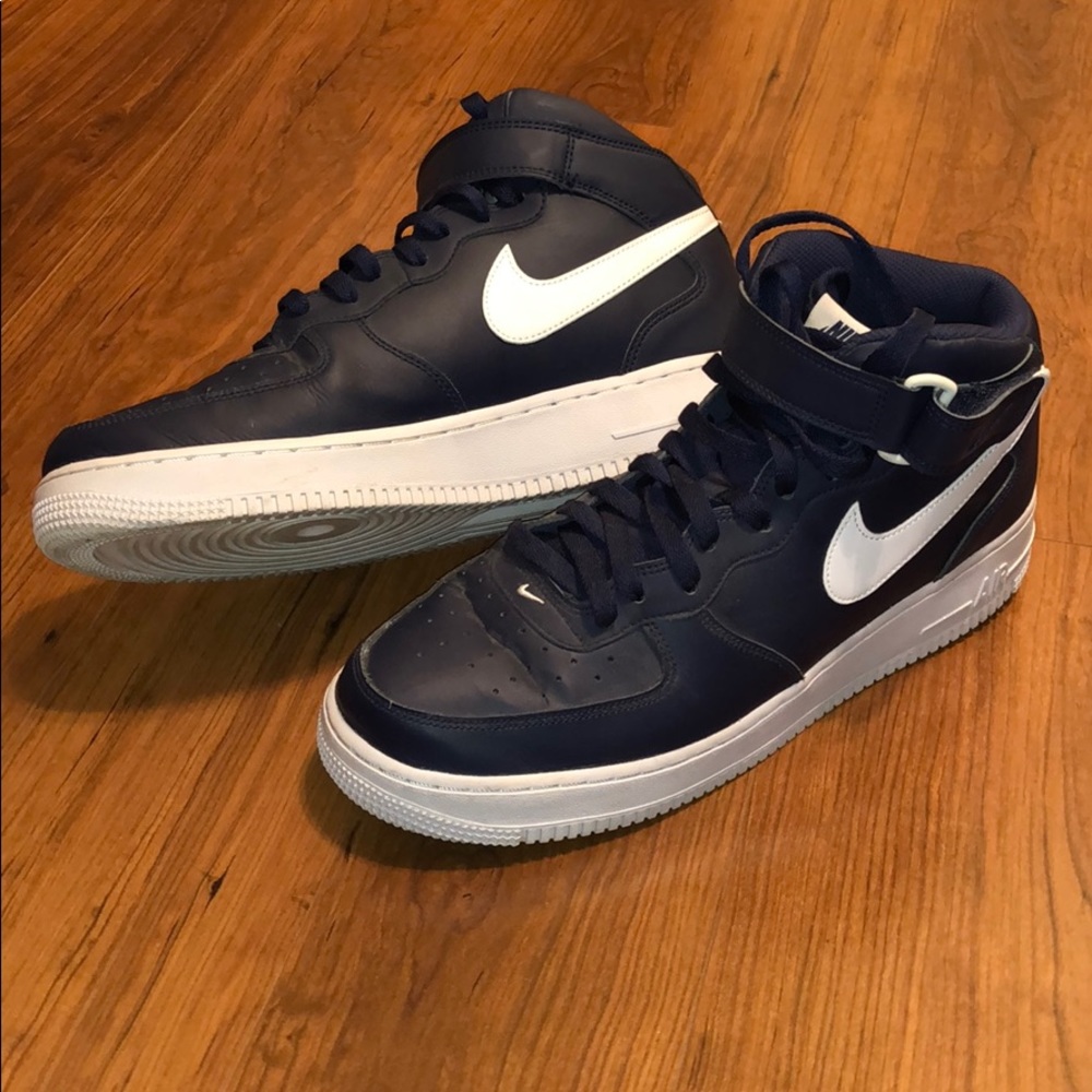 Nike Air Force high tops navy and white